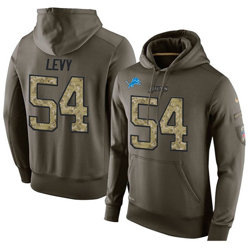 NFL Nike Detroit Lions #54 DeAndre Levy Green Salute To Service Men's Pullover Hoodie